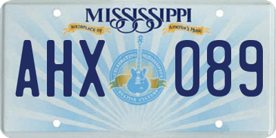 MS license plate AHX089