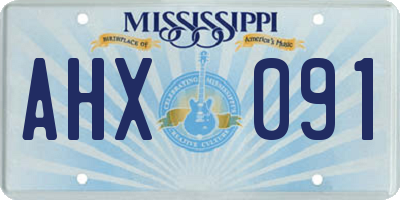 MS license plate AHX091