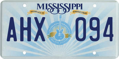 MS license plate AHX094