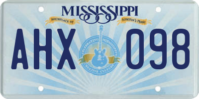 MS license plate AHX098