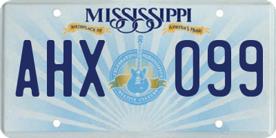 MS license plate AHX099