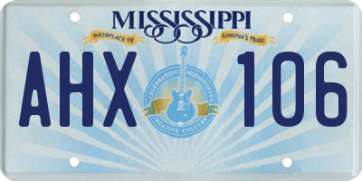 MS license plate AHX106