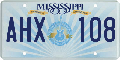 MS license plate AHX108
