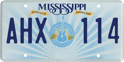 MS license plate AHX114