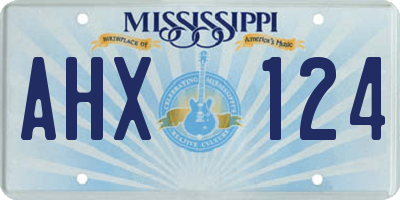 MS license plate AHX124