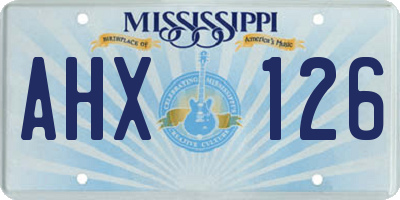 MS license plate AHX126