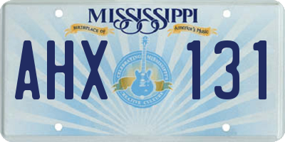 MS license plate AHX131