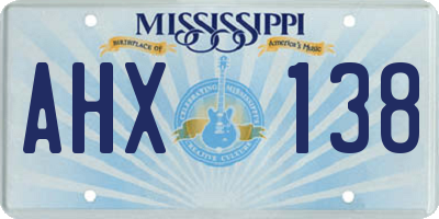 MS license plate AHX138