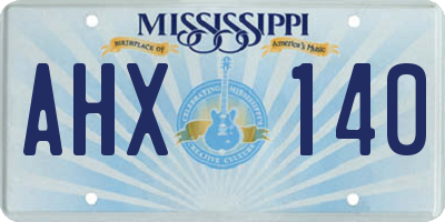 MS license plate AHX140