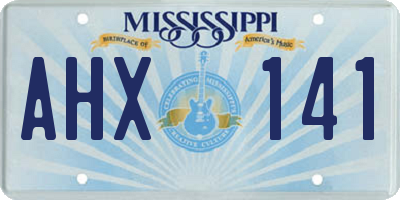 MS license plate AHX141