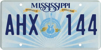 MS license plate AHX144