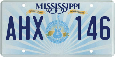MS license plate AHX146