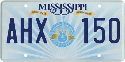 MS license plate AHX150