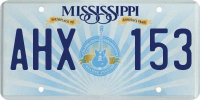 MS license plate AHX153