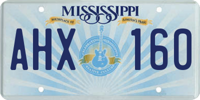 MS license plate AHX160