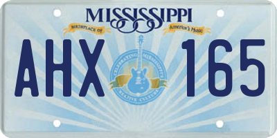 MS license plate AHX165