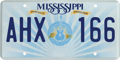 MS license plate AHX166