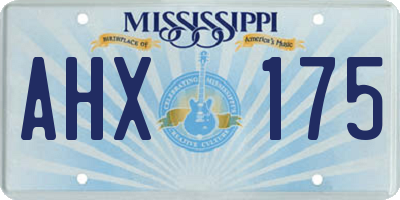 MS license plate AHX175
