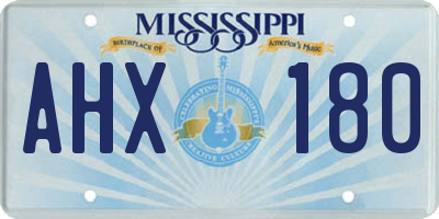 MS license plate AHX180