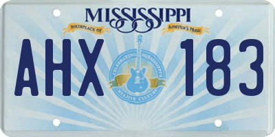 MS license plate AHX183