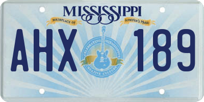 MS license plate AHX189