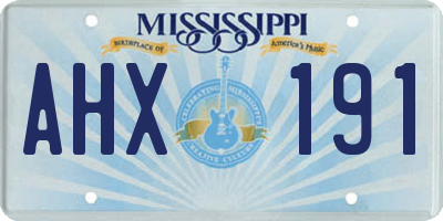 MS license plate AHX191