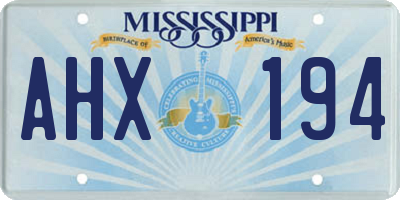 MS license plate AHX194