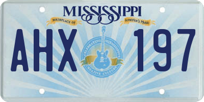 MS license plate AHX197