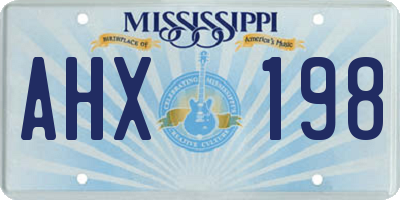 MS license plate AHX198