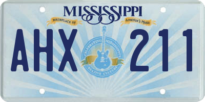 MS license plate AHX211