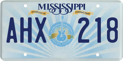MS license plate AHX218