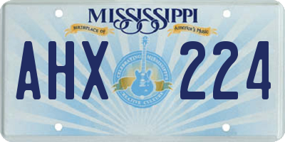 MS license plate AHX224