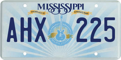 MS license plate AHX225