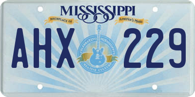 MS license plate AHX229