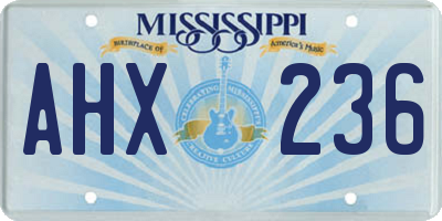 MS license plate AHX236