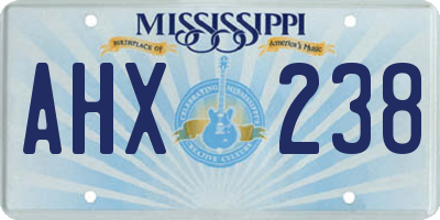MS license plate AHX238