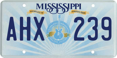MS license plate AHX239