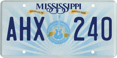 MS license plate AHX240