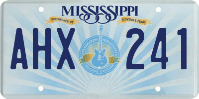 MS license plate AHX241