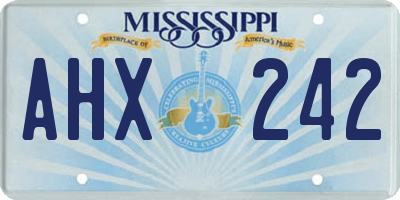 MS license plate AHX242