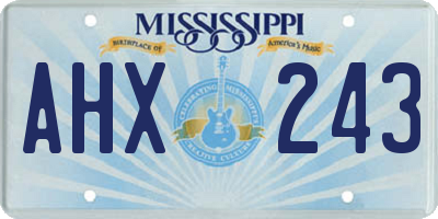MS license plate AHX243