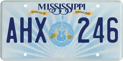 MS license plate AHX246