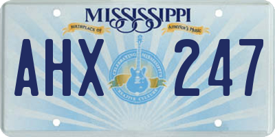 MS license plate AHX247
