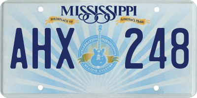 MS license plate AHX248