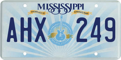MS license plate AHX249