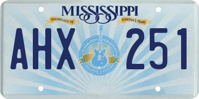 MS license plate AHX251