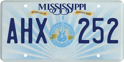MS license plate AHX252