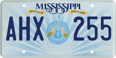 MS license plate AHX255