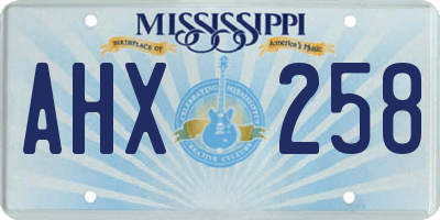 MS license plate AHX258