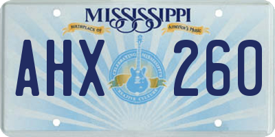 MS license plate AHX260